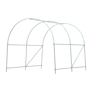 Serre de jardin tunnel surface sol 5 m² 2,5L x 2l x 2H m châssis tubulaire renforcé 18 mm 4 fenêtres blanc