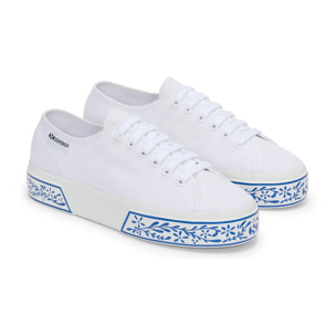 Superga - Scarpe da donna Donna Bianco - 3740 Platform Ceramic Print Leggera