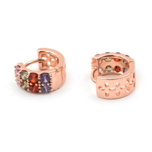 Pendientes Mezya acabado oro rosa 18k