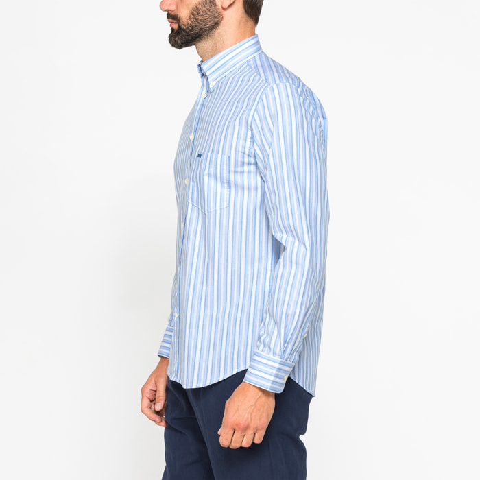 CAMICIA BUTTON-DOWN CON MANICA LUNGA E TASCHINO