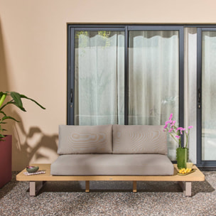 Banquette de jardin bois d'acacia et aluminium 2 places ACALIA LATIKA