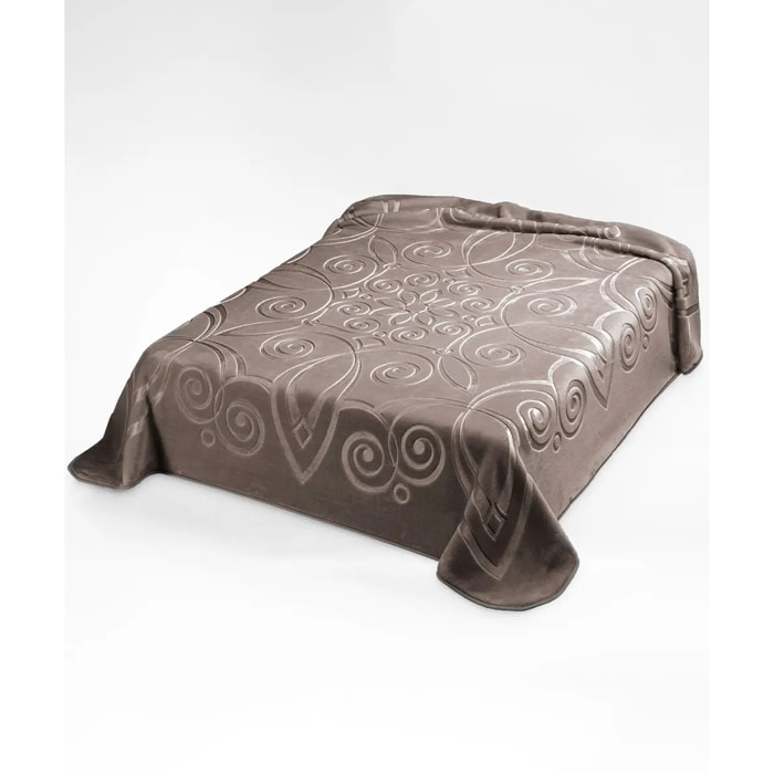Coperta Plaid Grigio Talpa in tinta unita con morbido pile di poliestere