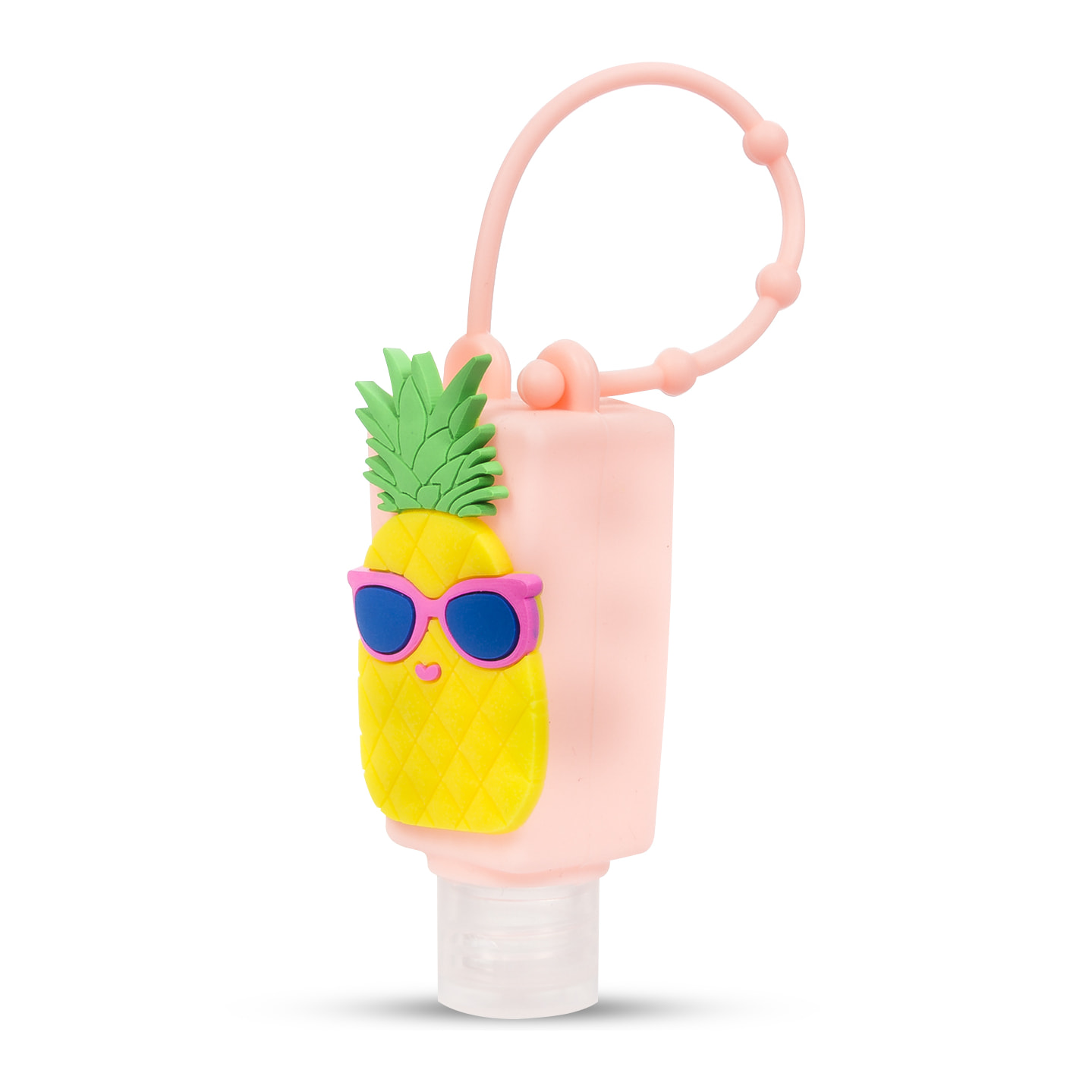 Portachiavi Bottiglia igienizzante per le mani alcool ricaricabile 30ml. Design ananas.