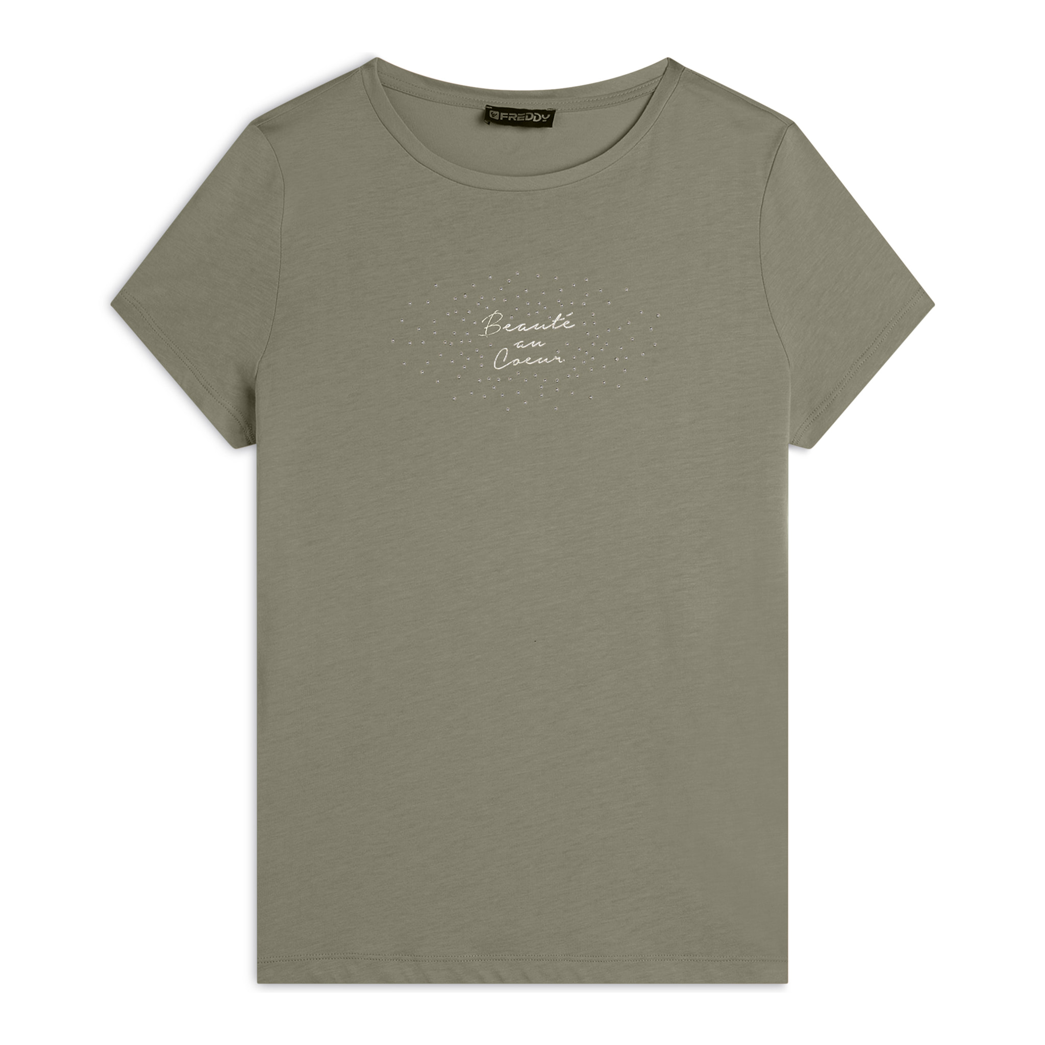 T-shirt regular con grafica oro chiaro