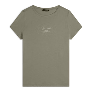 T-shirt regular con grafica oro chiaro