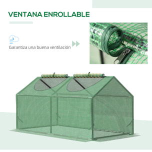 Invernadero Caseta de Terraza 120x60x60 cm de Acero con 2 Ventanas Verde