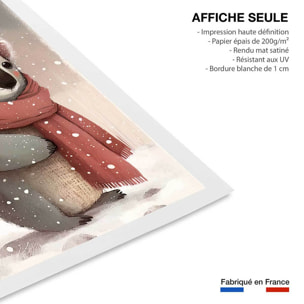 Affiche enfant koala sous la neige  Affiche seule