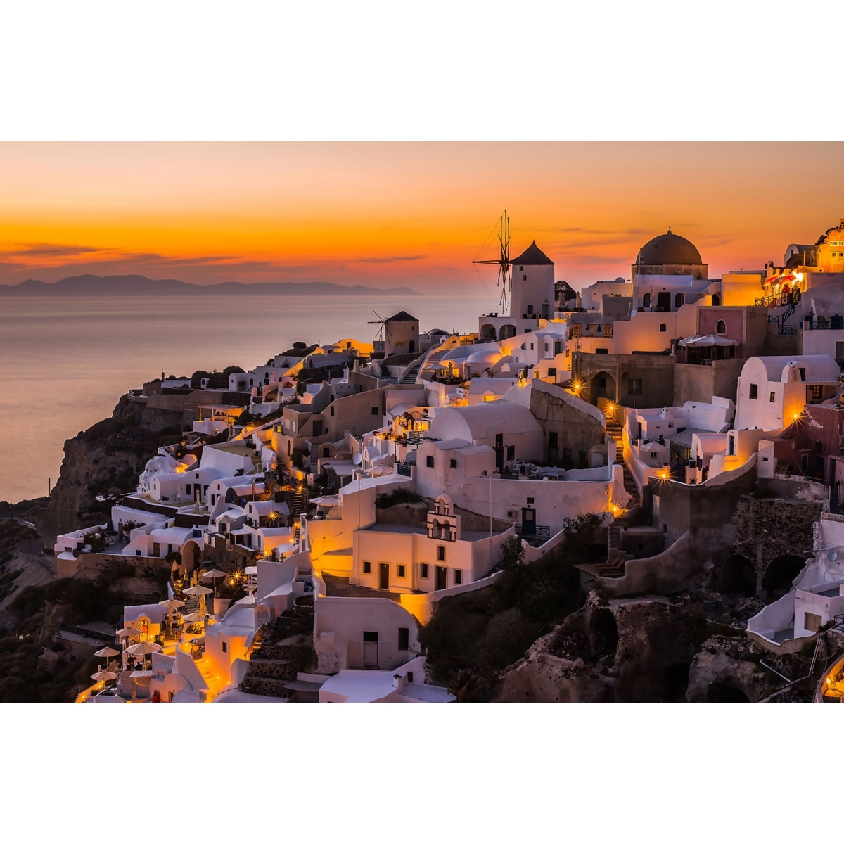 Tableau santorini by night Tableau alu Dibond