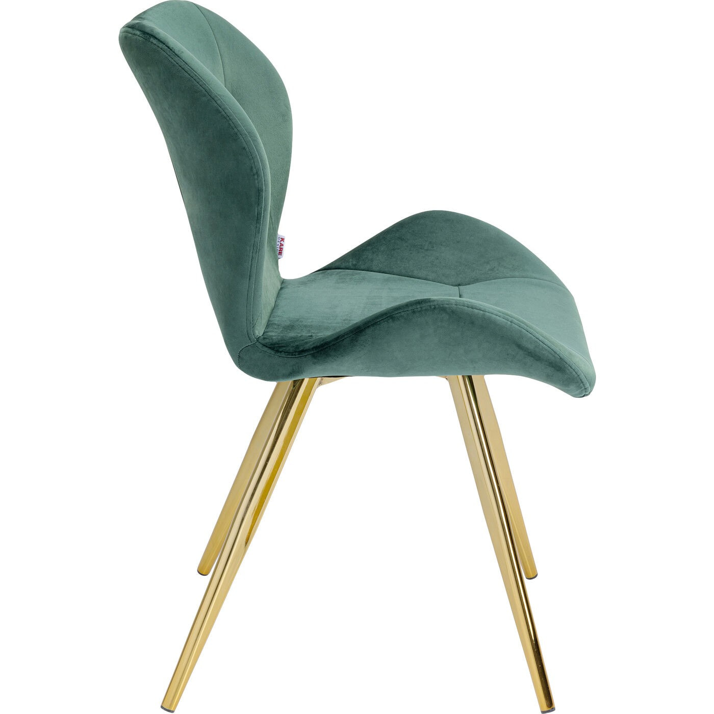 Chaise Viva velours vert et or Kare Design