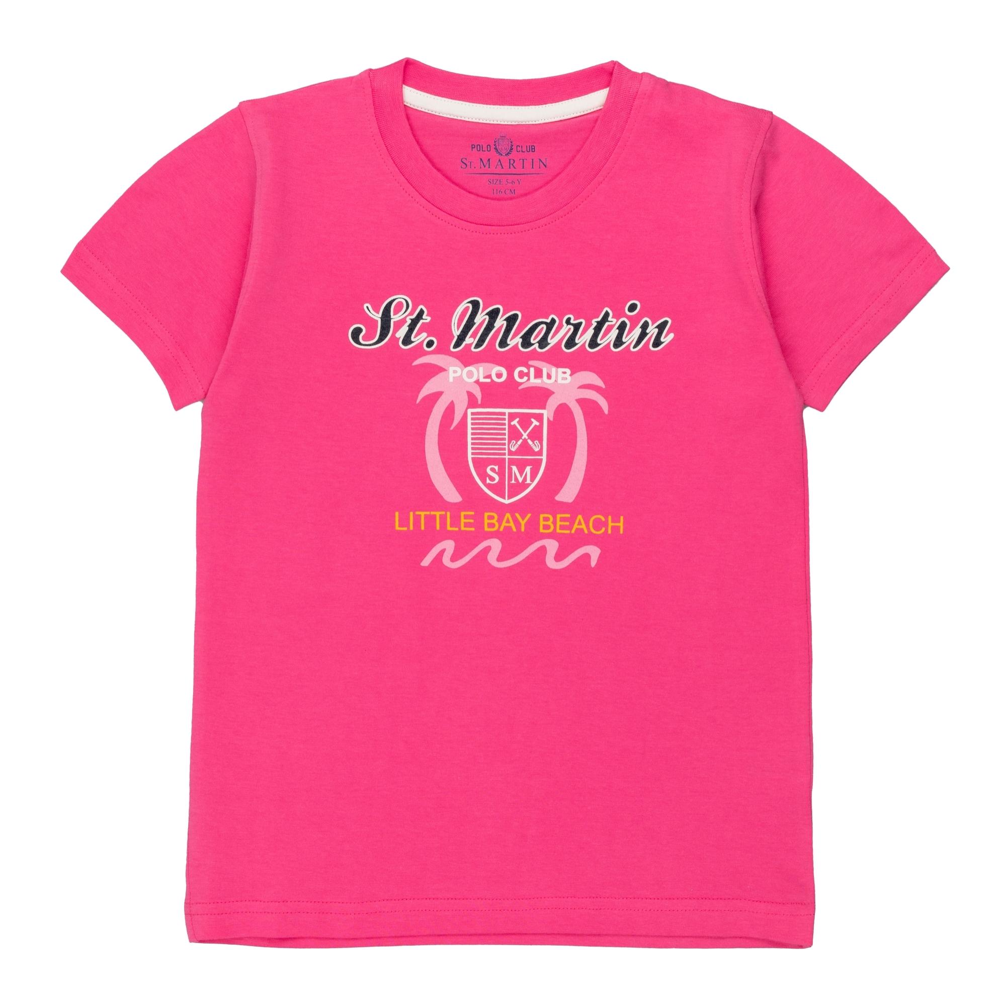 T-shirt jersey con stampa little bay beach Polo Club St Martin Rosa