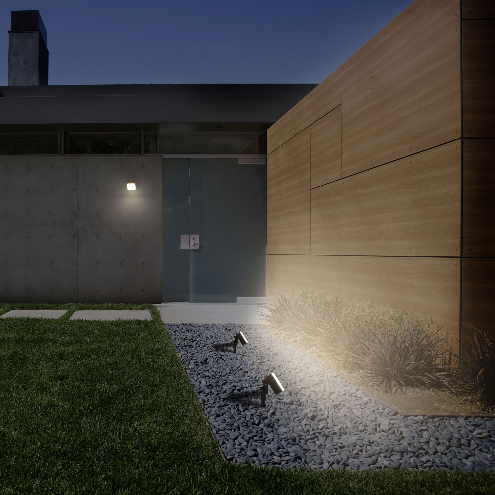 Forlight Tilt - Aplique de Pared Exterior LED Orientable con Accesorio para Foco de Jardín con Pincho