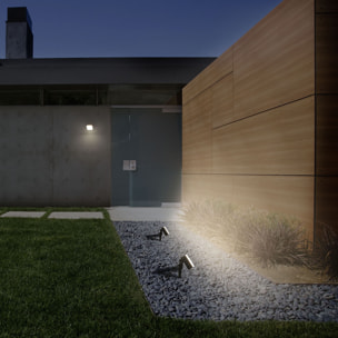 Forlight Tilt - Aplique de Pared Exterior LED Orientable con Accesorio para Foco de Jardín con Pincho