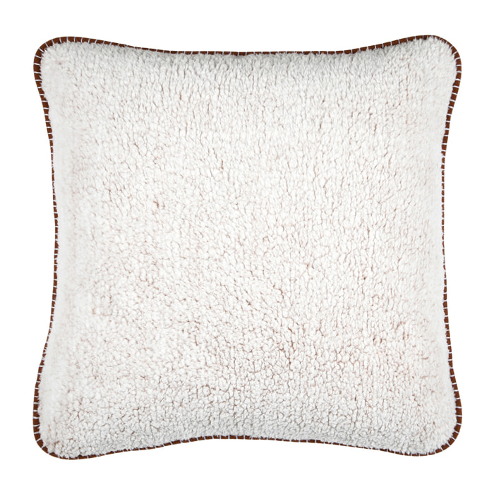 Coussin carré fausse fourrure - Naturel