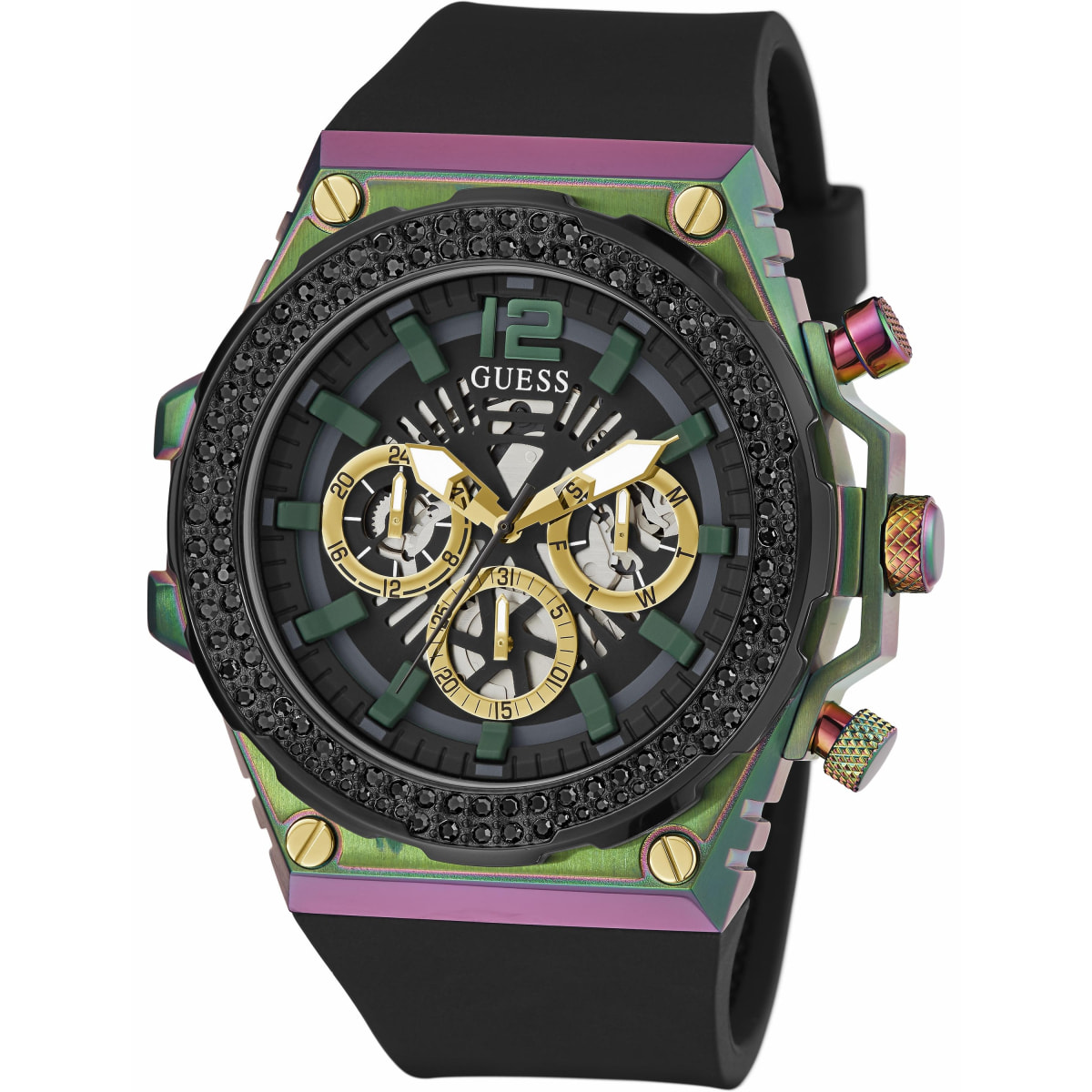 Reloj Guess GW0633G1 Hombre Analogico Cuarzo con Correa de Silicona