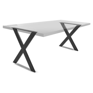 X-SHAPED - Set di 2 piedi per tavolo in acciaio polverizzato con forma ad "X". Colore nero. Altezza da terra 71cm