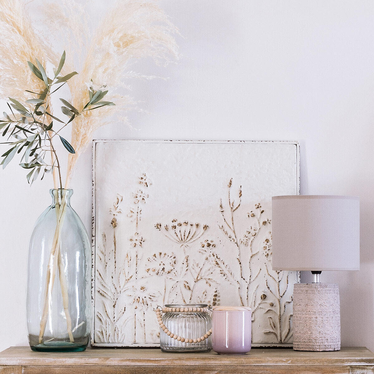 Lampe "Melo" - ivoire et blanc - céramique H34 cm