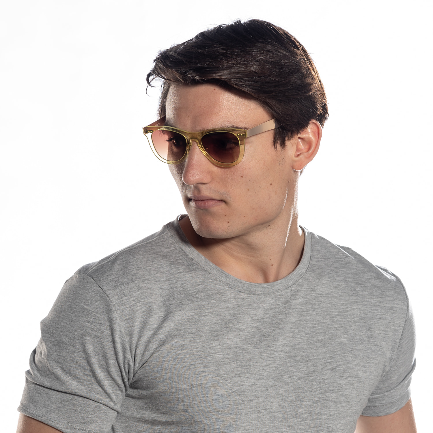 Gafas de sol OCEAN FLORENCIA - Trans / Marrón degradado con montura amarilla transparente y patillas doradas