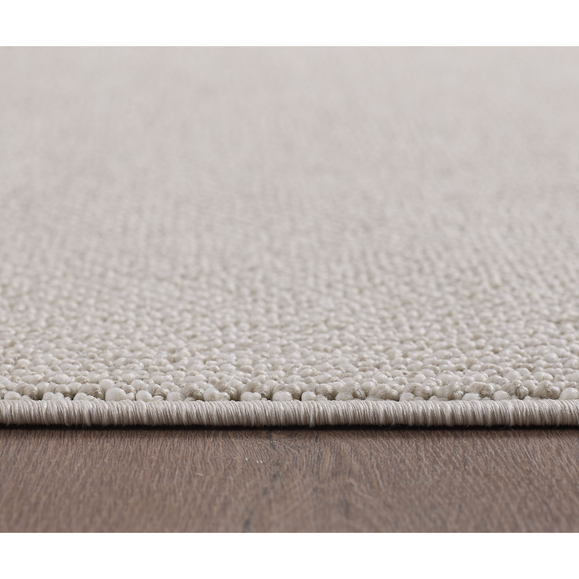 MORELIA - Tapis rond moderne aspect laine bouclée Creme