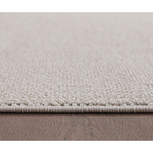 MORELIA - Tapis rond moderne aspect laine bouclée Creme