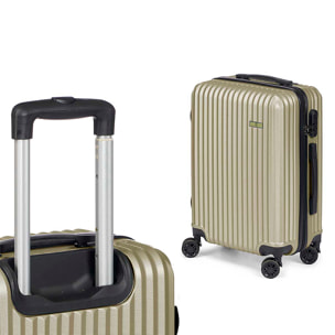 Set di 3 valigie trolley in ABS, leggere e resistenti. Progettazione del nastro.