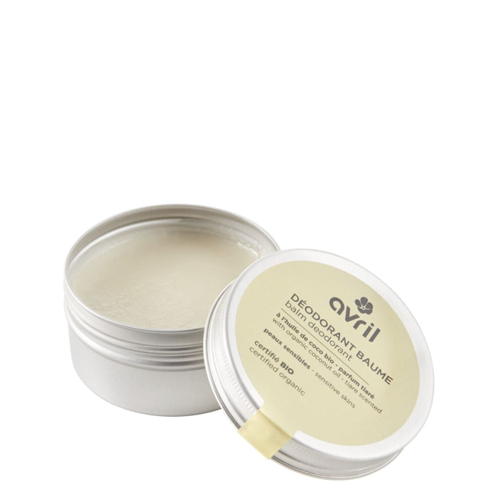 Déodorant - Certifié bio - Déodorant baume - Peaux sensibles - Parfum Tiaré 75 g