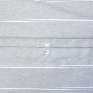 Parure de lit microfibre lavée 2 places rayures gris TIM