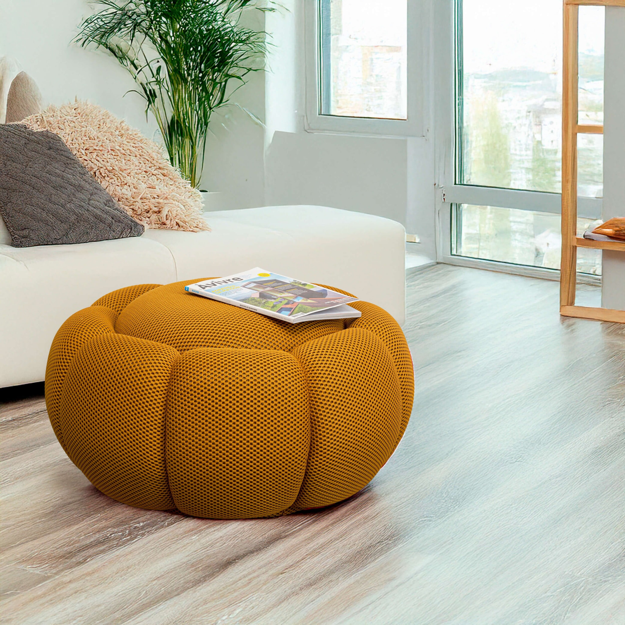 Pouf Peppo Bloom jaune Kare Design