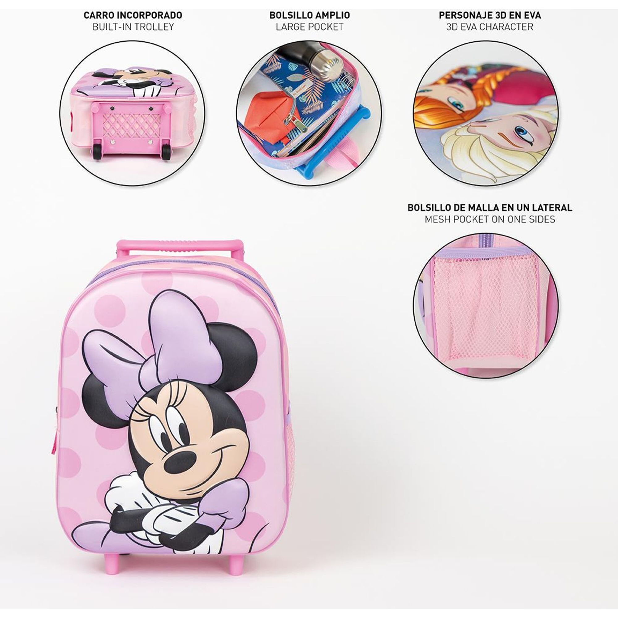 Mochila Infantil Trolley 3D Minnie