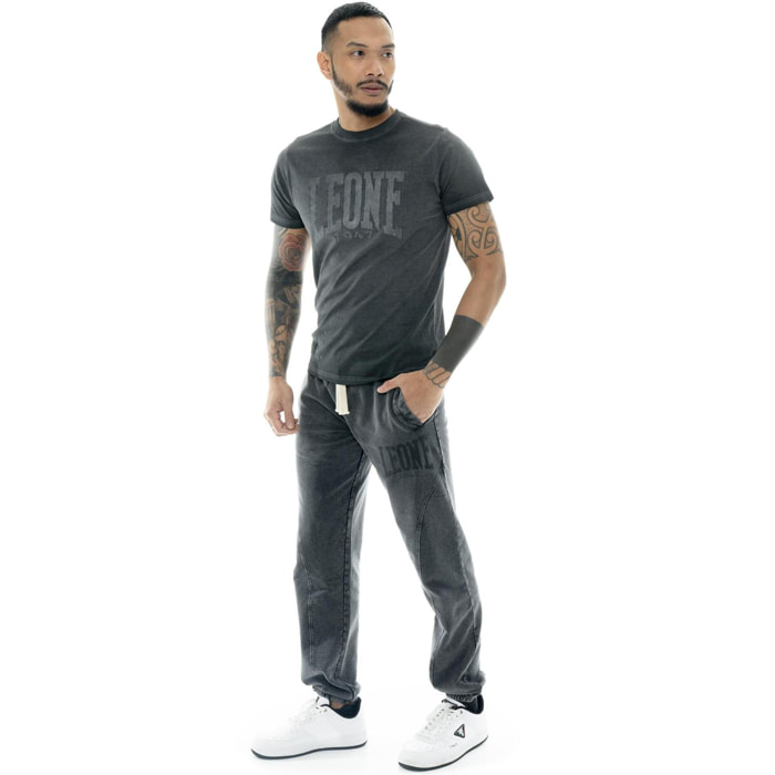 T-shirt a da uomo in cotone lavato Leone Old Wash