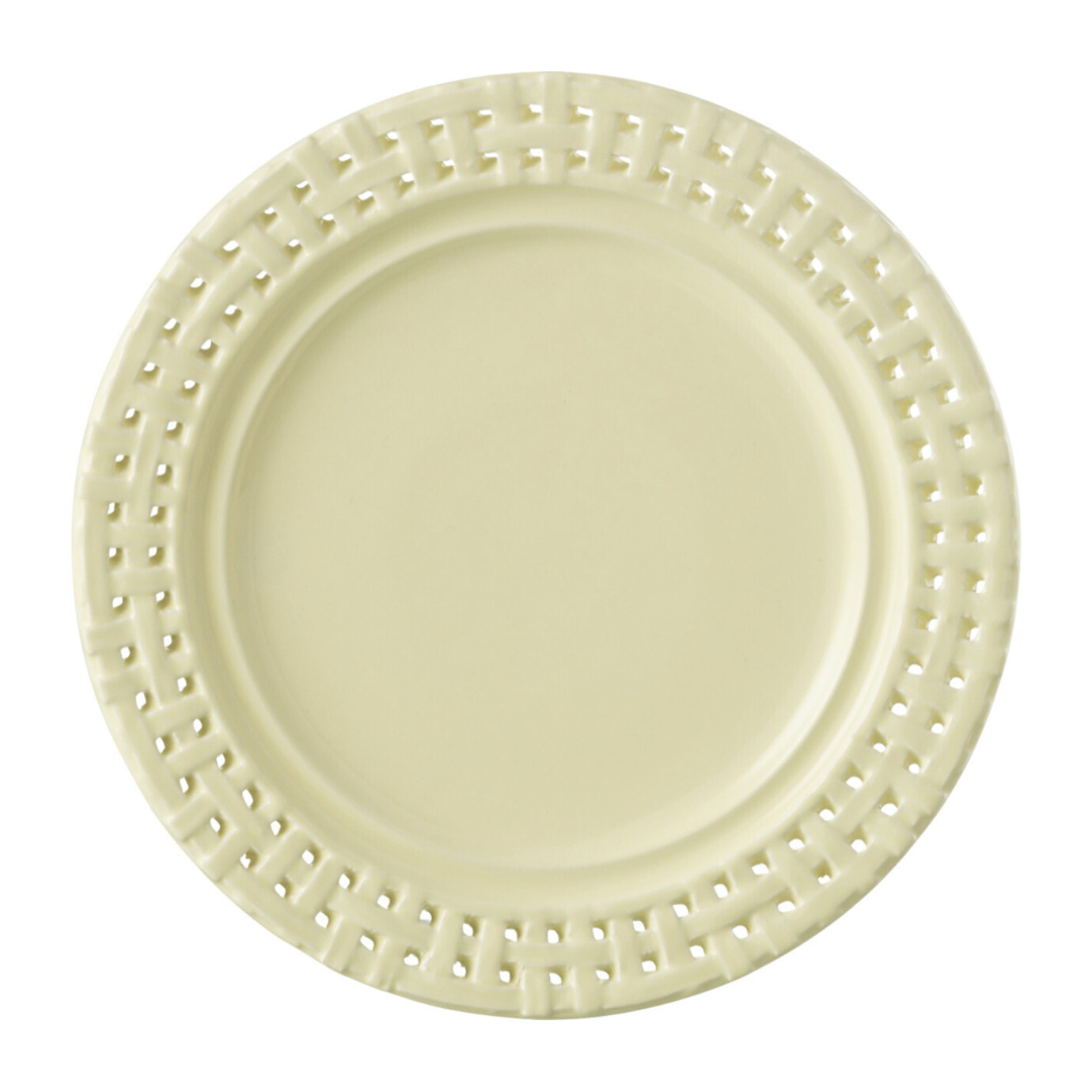 J-Line assiette Ronde - céramique - jaune - 4 pcs