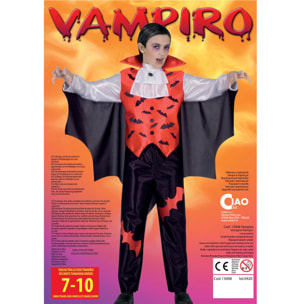 Travestimento Costume Halloween Vampiro Rosso Nero Bambino