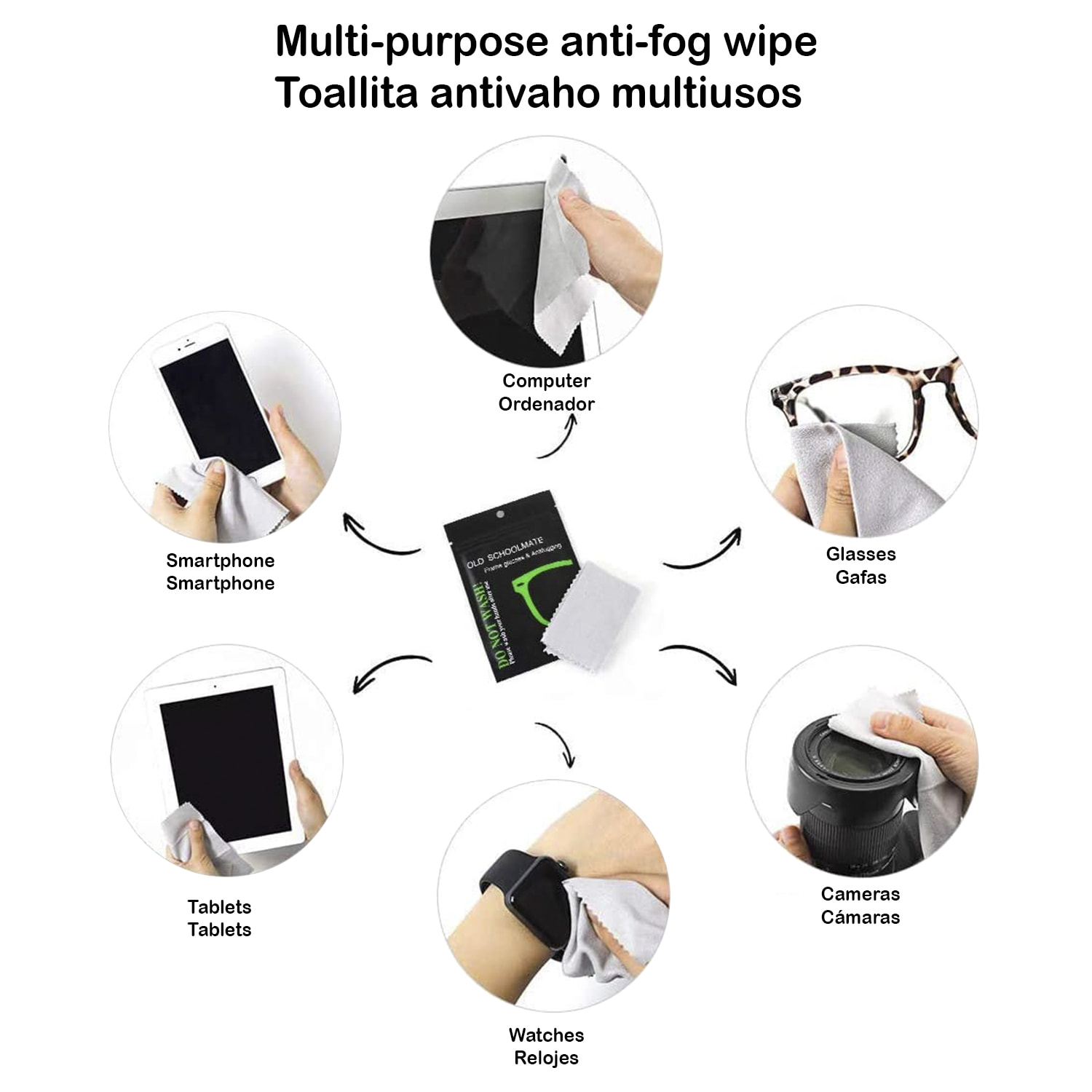 50 pz. Panno antiappannante per occhiali, lenti, schermi. Panno riutilizzabile.