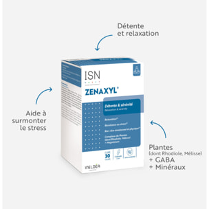 ISN - Zenaxyl - Aide à surmonter le stress et la fatigue - Favorise la relaxation & Contribue à l'équilibre nerveux - 90 gélules végétales