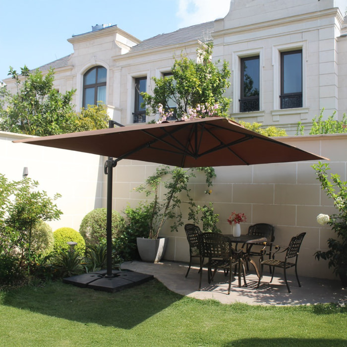 NAVIA Ensemble parasol  terracotta et 4 dalles à lester