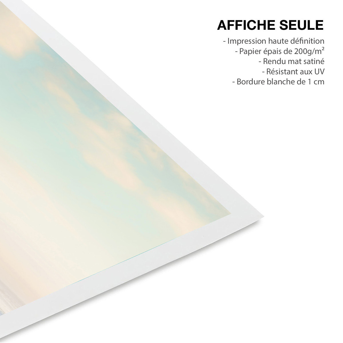 Affiche mer et plage Cabane rose Affiche seule