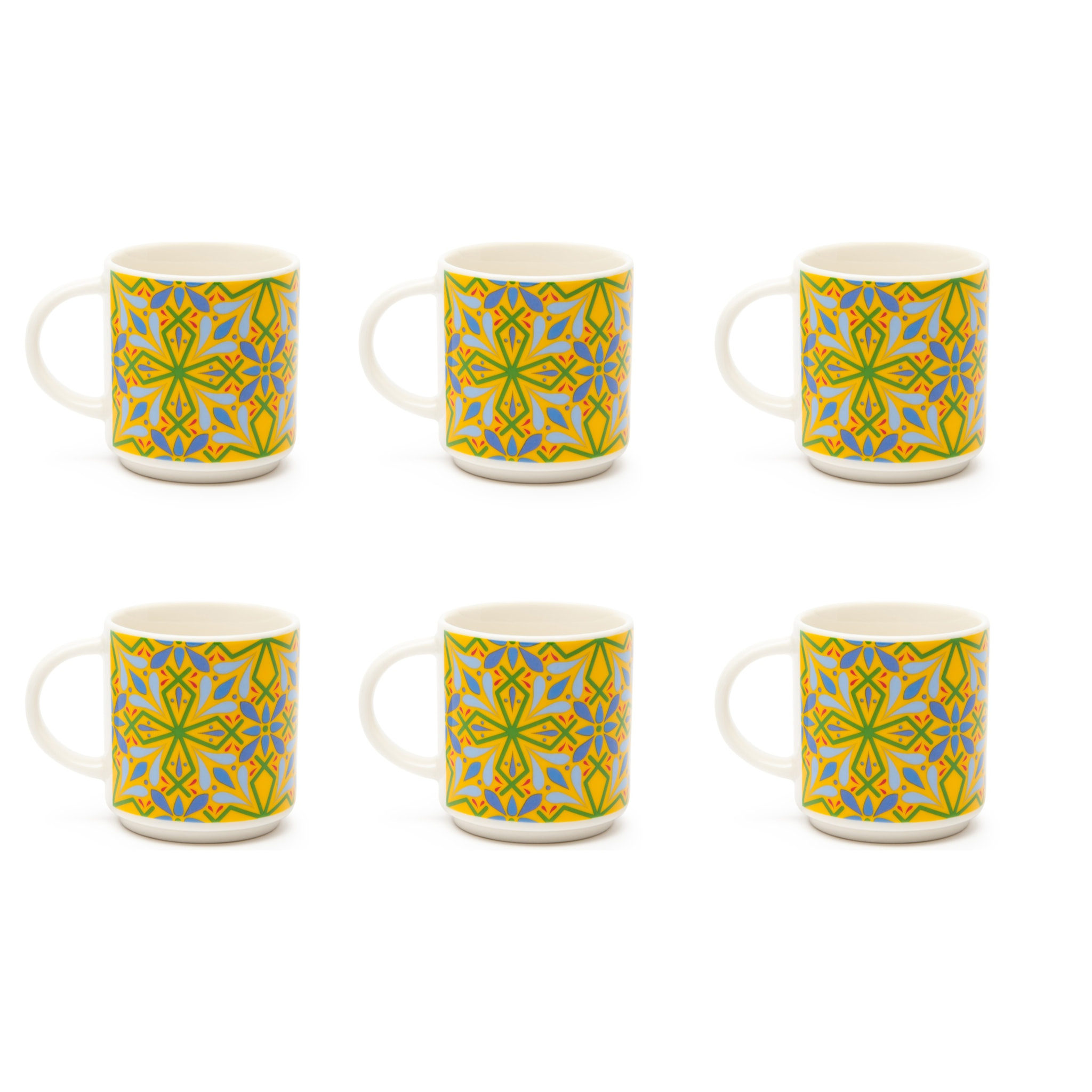 Set de 6 Tasses à Café Excelsa – Puebla, New Bone China Multicolore
