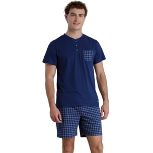 Pigiama uomo in cotone top manica corta e pantalone corto articolo timeless Noidinotte