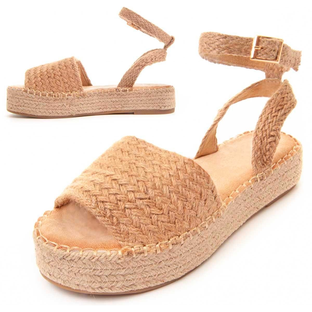 Sandalias de Plataforma - Beige - Altura: 4 cm