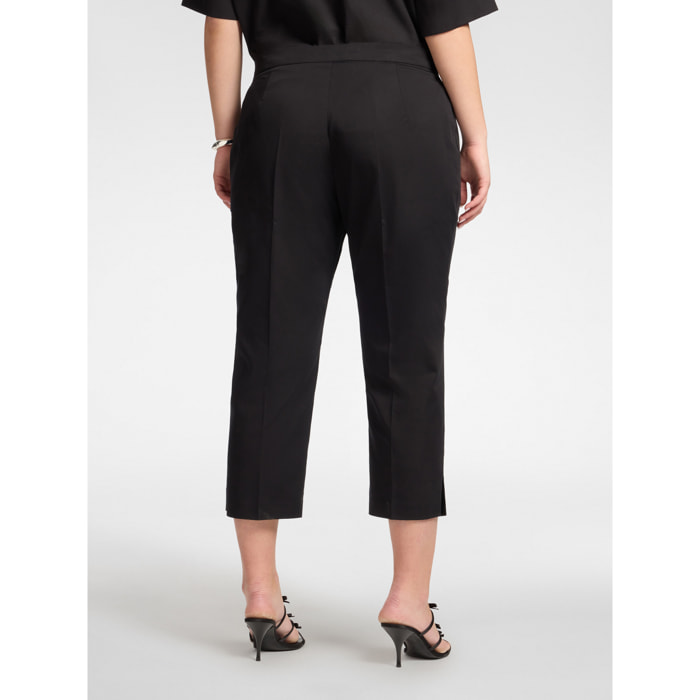 Elena Mirò - Pantaloni dritti in raso stretch - Nero