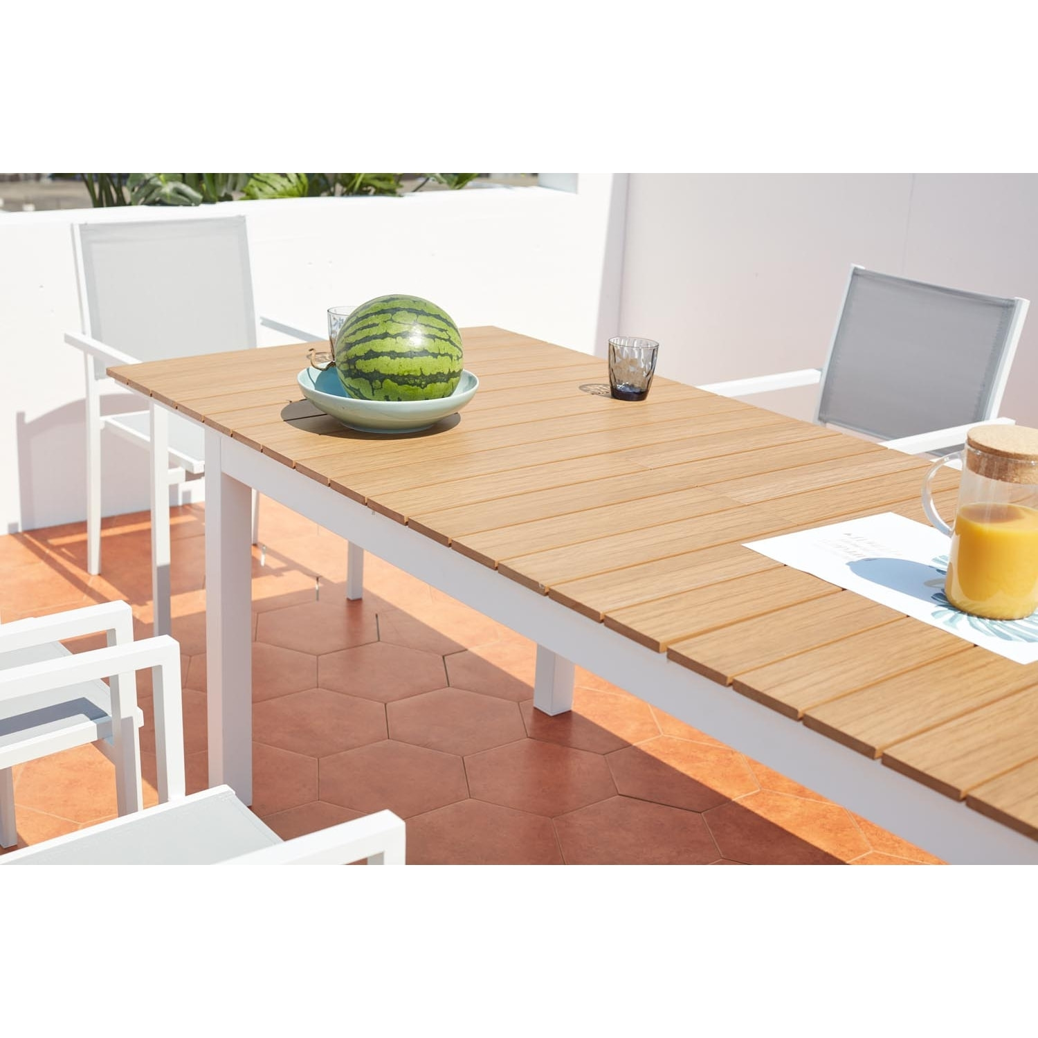 Salon de jardin repas 8 places en aluminium MIDA