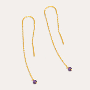 Pendientes Drop Raspberry Plata Baño Oro