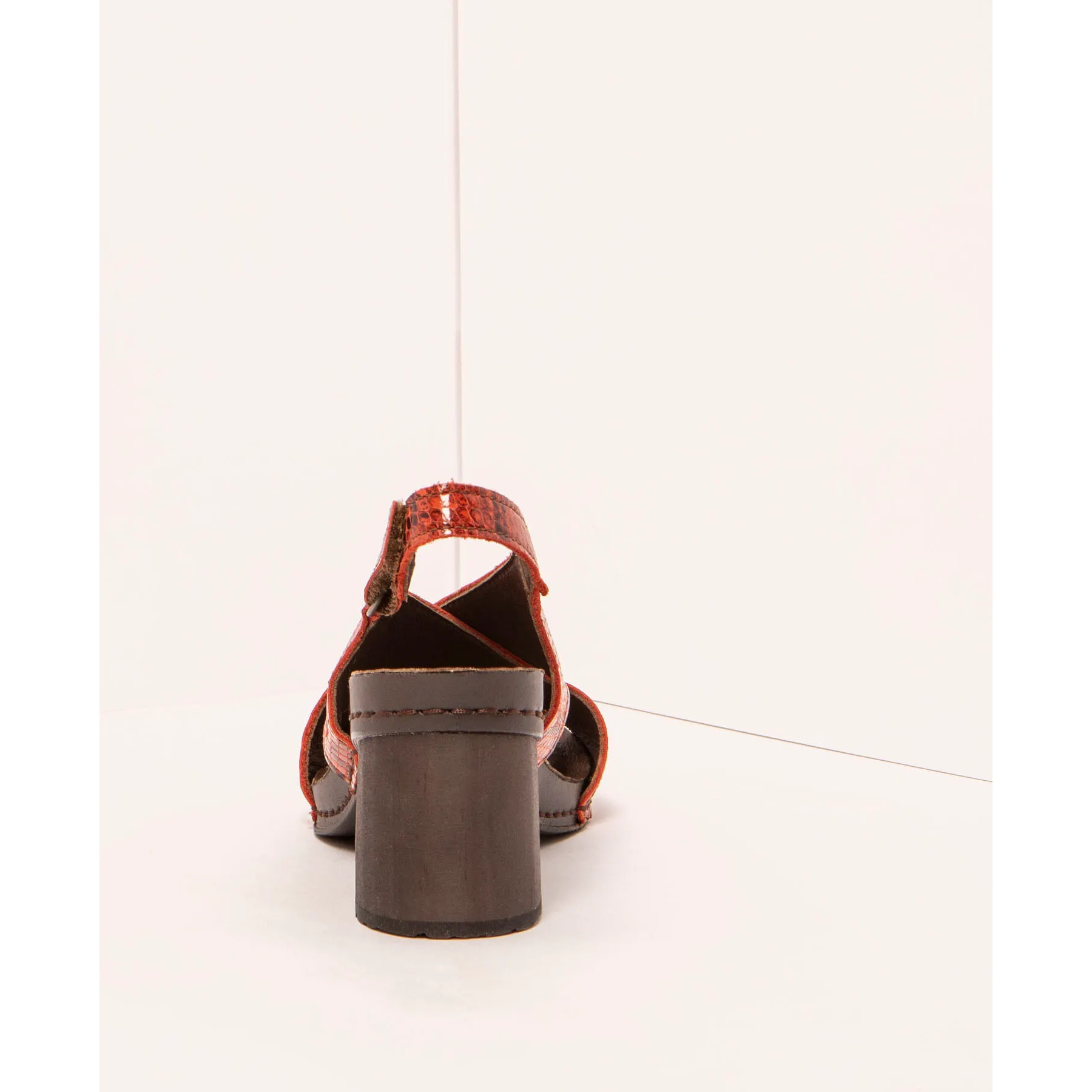 Sandalias con tacón 1878 SNAKE TEJA/ I WISH color Teja