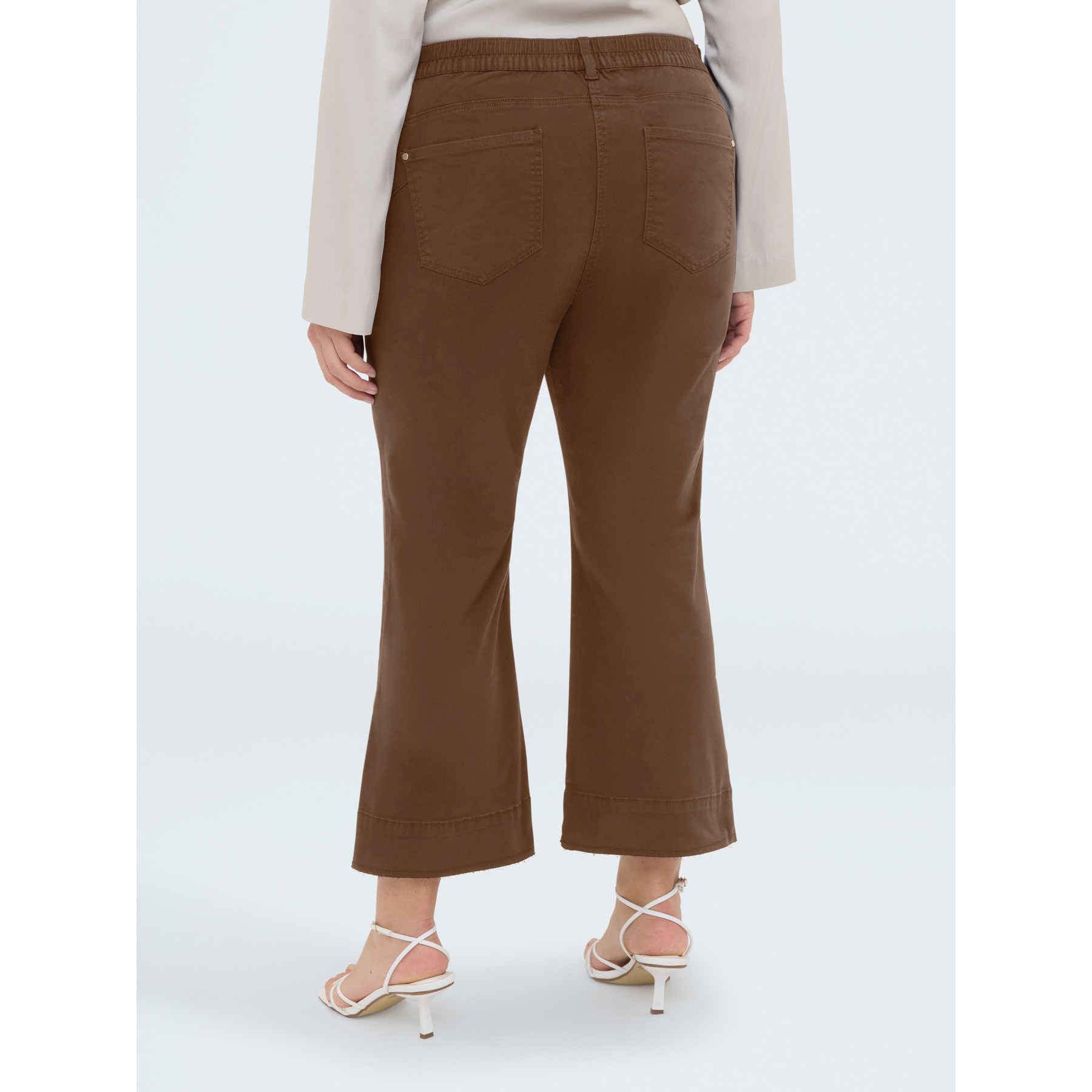 Fiorella Rubino - Pantalones Kick Flare acampanados de algodón - Marrón
