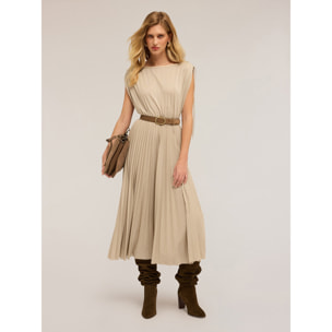 Motivi - Vestito midi in jersey lurex - Beige