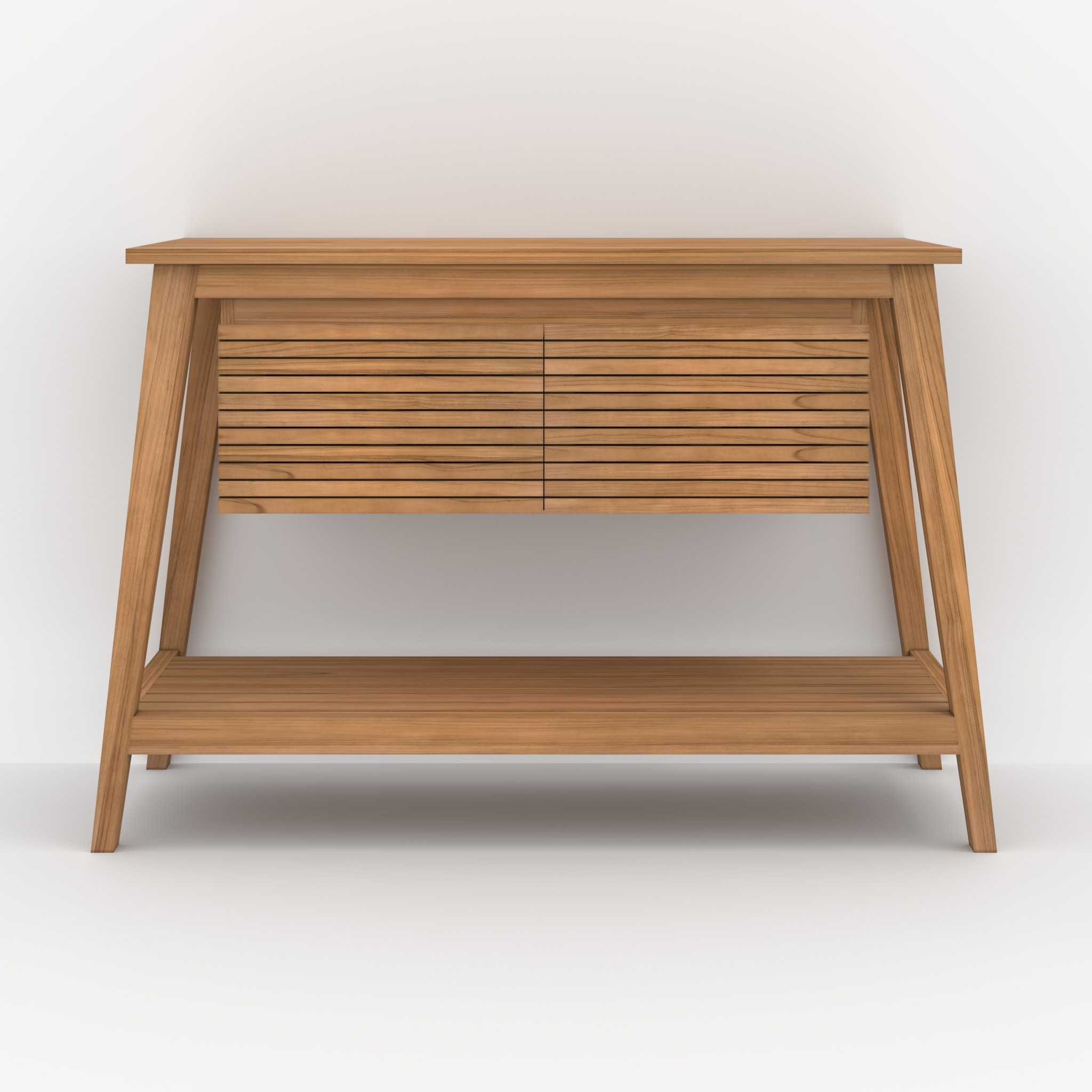 Meuble de salle de bain en bois de teck 120 cm - César
