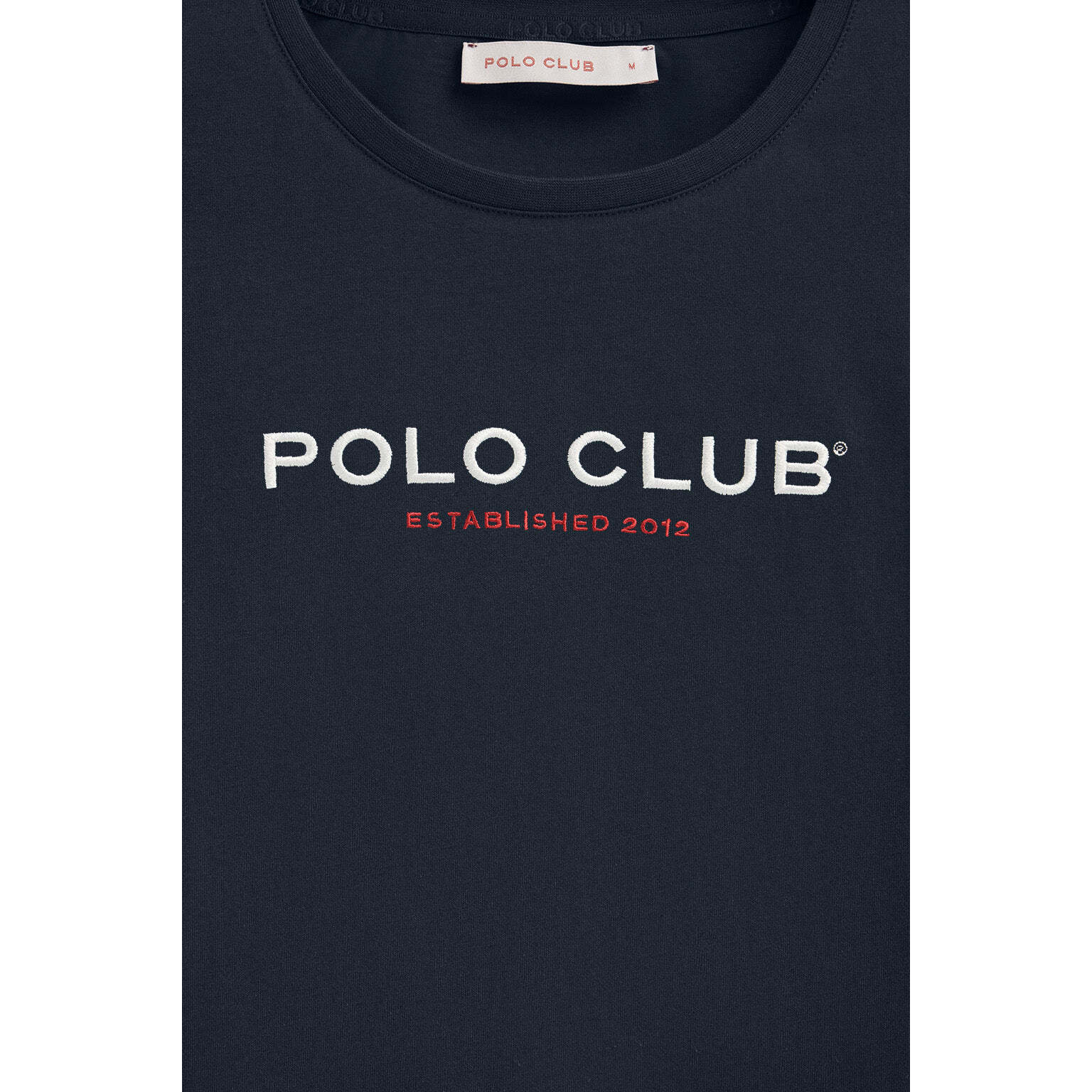 Camiseta azul marino manga larga y logo bordado Established 2012 Polo Club