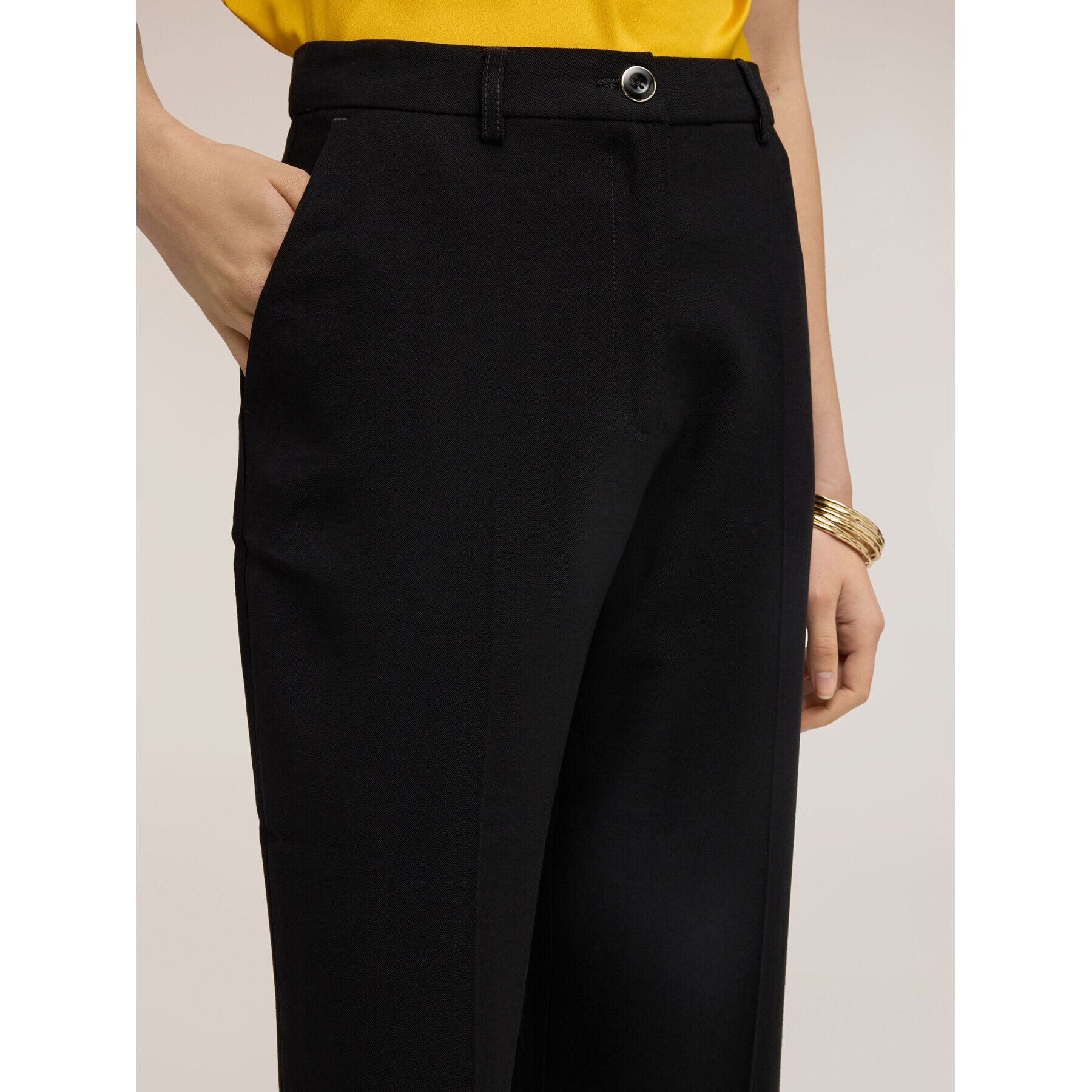 Motivi - Pantaloni palazzo in misto viscosa - Nero
