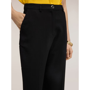 Motivi - Pantaloni palazzo in misto viscosa - Nero
