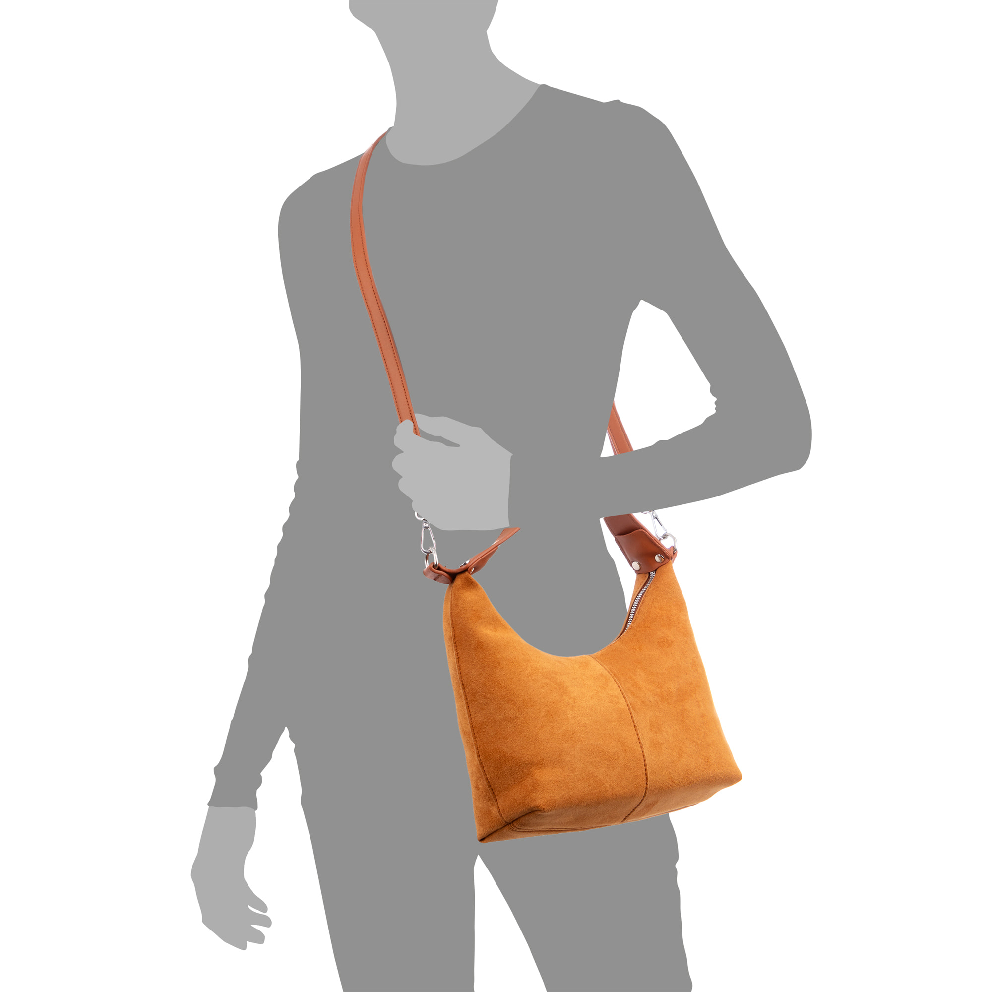 Atina bolso bandolera de piel auténtica gamuza.