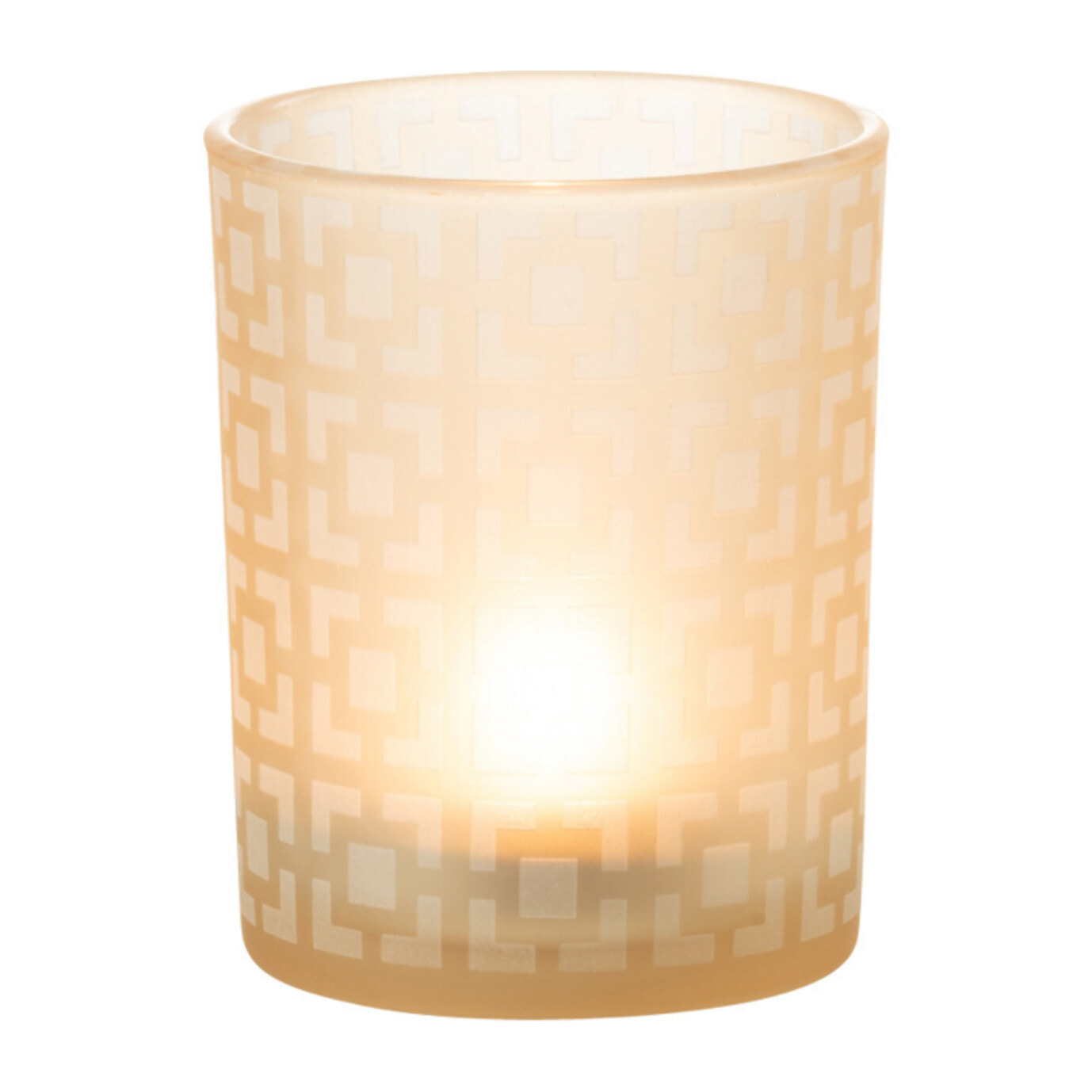 J-Line photophore Carres - verre - beige - medium
